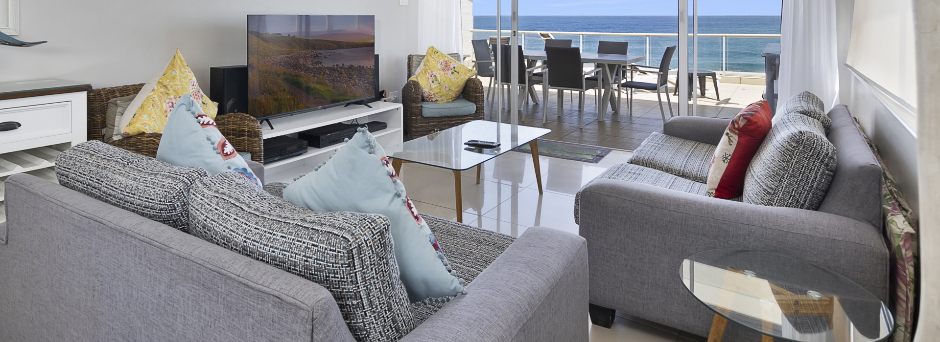 Ballito Beach Manor 304 — sea-facing living area