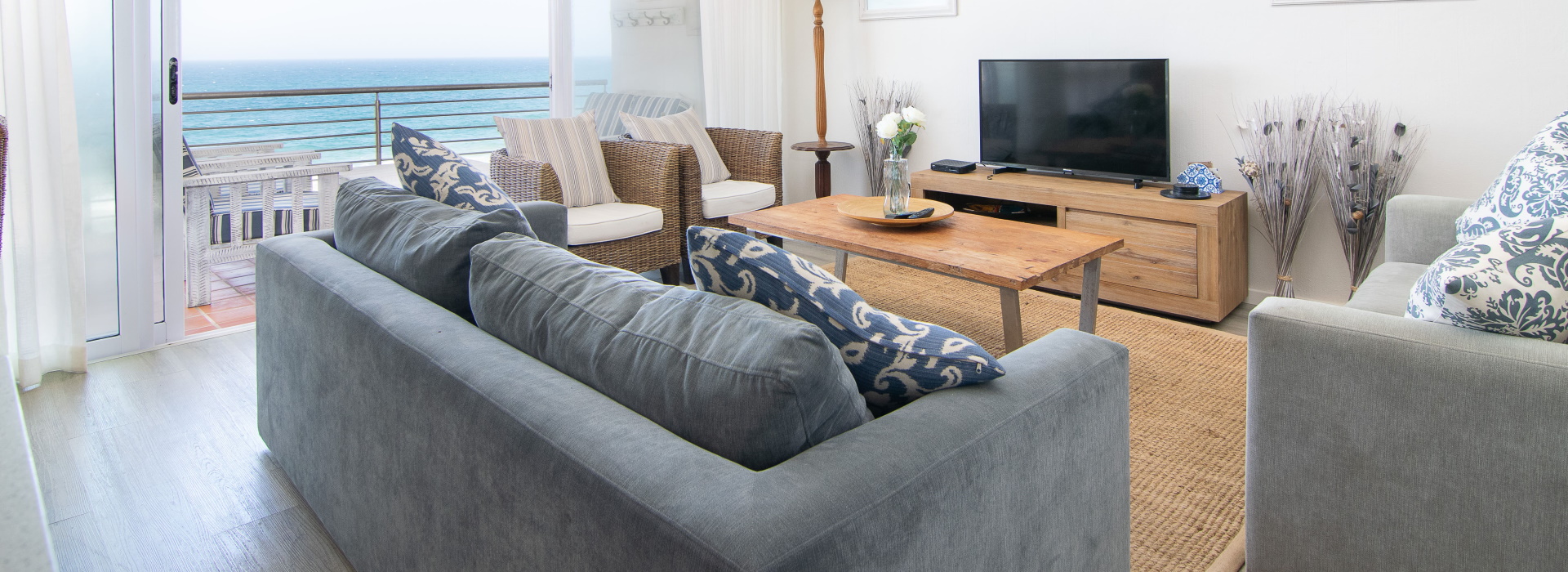Open-plan lounge with uninterrupted sea views on the Ballito coastline